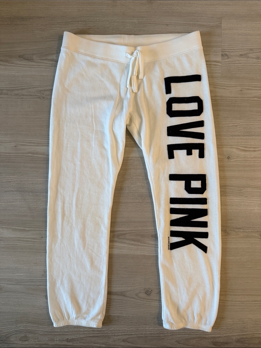 Vintage Y2K Victoria's Secret PINK White Foldover Sweatpants - Medium